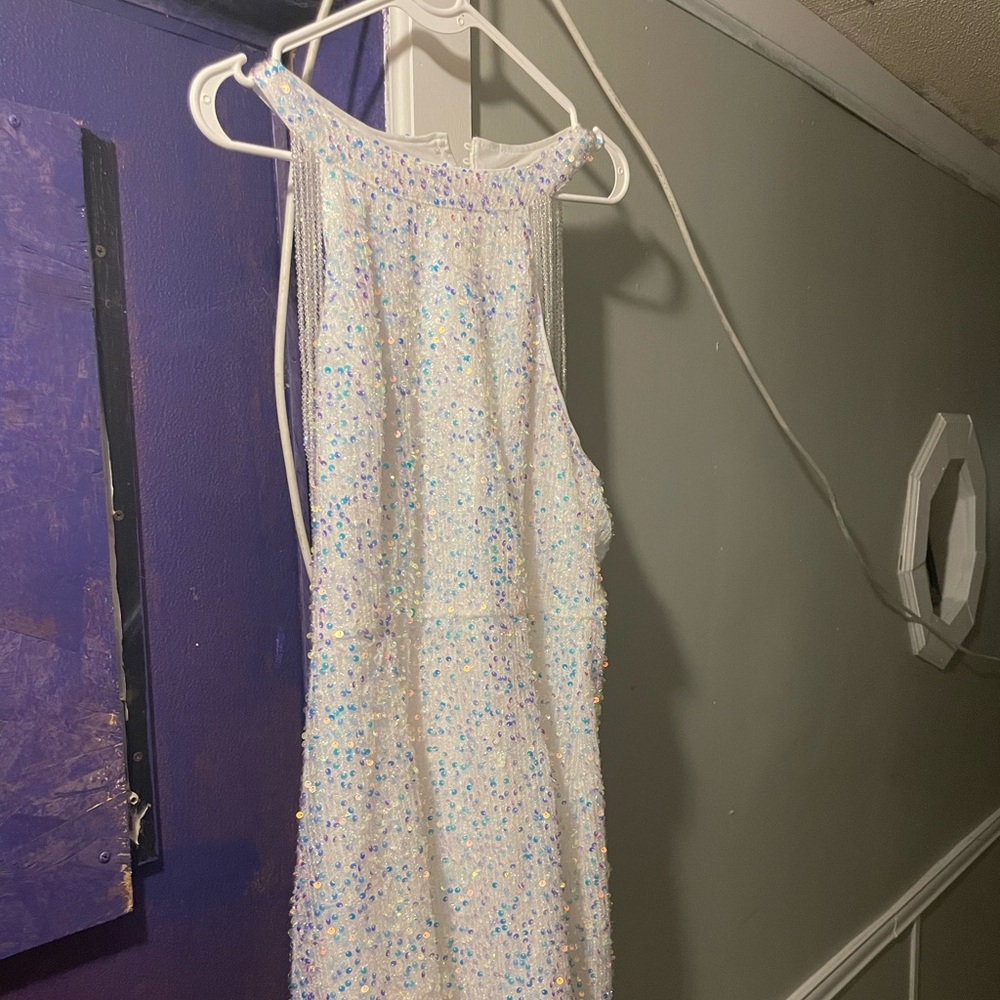 White dress great for wedding time (engagement, bachelorette, etc)